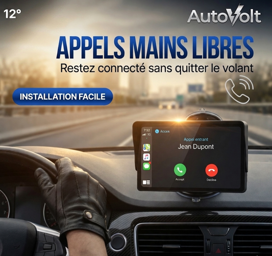 Auto Volt - Écran CarPlay & Auto 7" HD | Connectivité Intelligente Universelle & Caméra de Recul ( Optionnel)