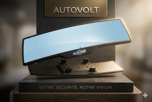 Rétroviseur AutoVolt Convexe Grand Angle, Anti-Éblouissement, Miroir Bébé de Voiture Panoramique