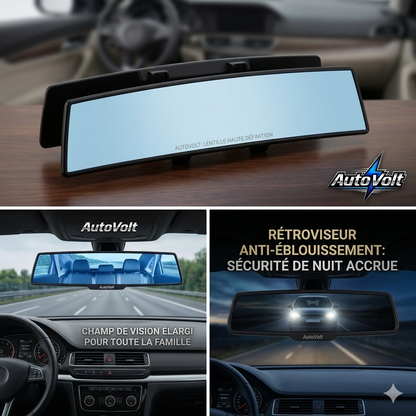 Rétroviseur AutoVolt Convexe Grand Angle, Anti-Éblouissement, Miroir Bébé de Voiture Panoramique