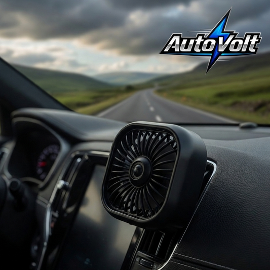 AutoVolt mini ventilateur USB de voiture – 3 vitesses, LED multicolore, climatisation compacte